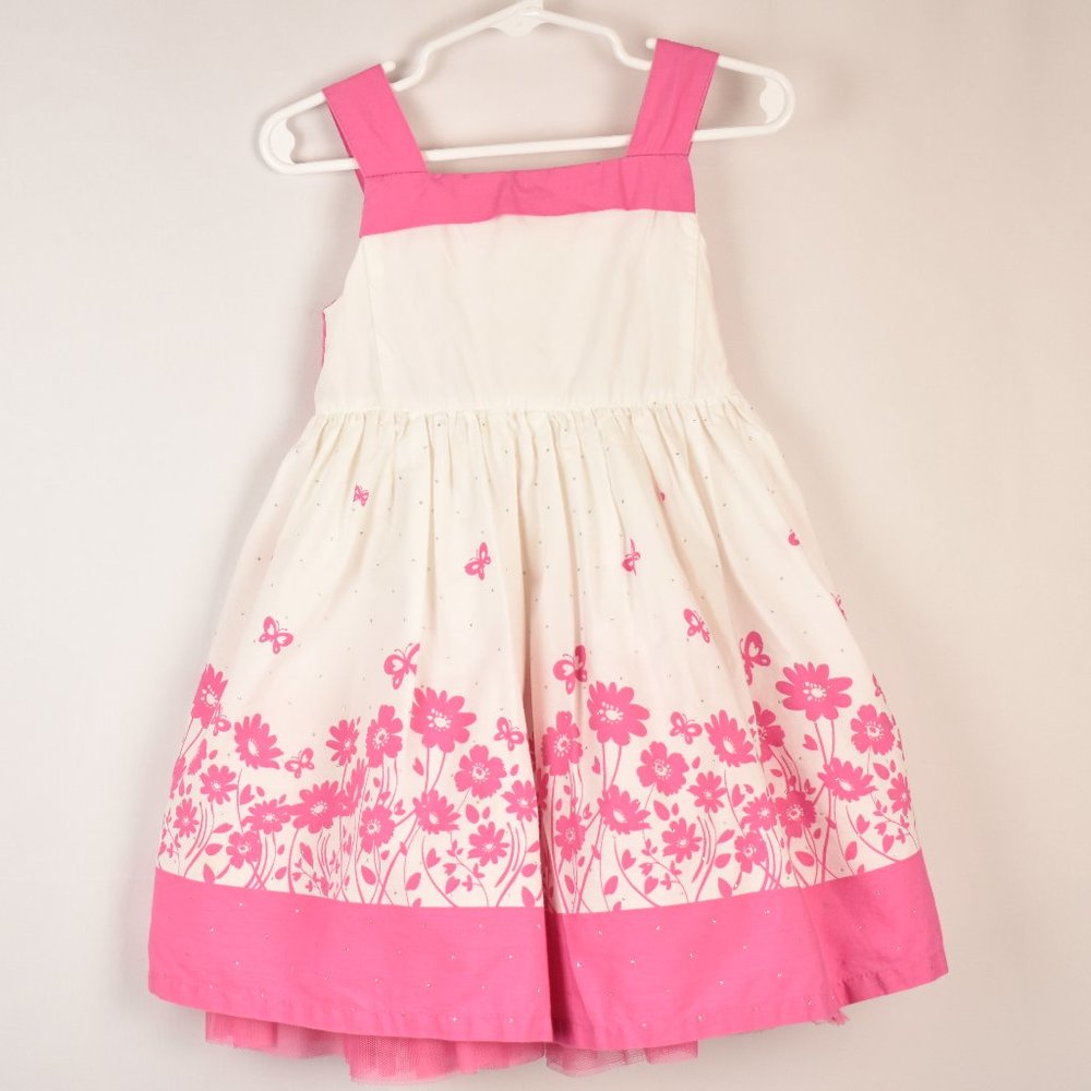 The Children's Place Pink and White Floral Tulle Princess Dress Size 24 Months